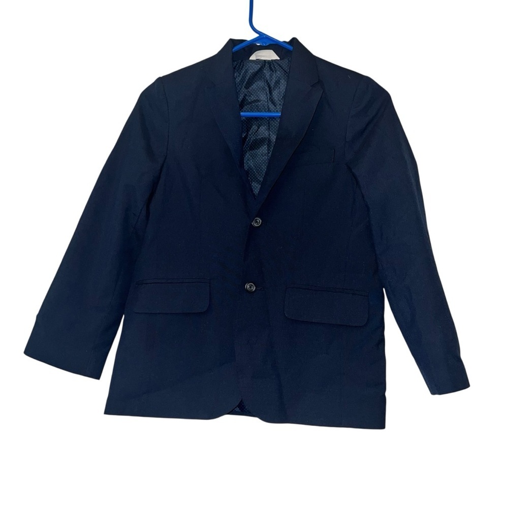 Cat & Jack boys Navy Polka Dot Lining Blazer Sz 10